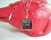 Arkansas Razorbacks Peace Love and Hogs Reversible Football sports necklace