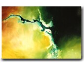 Green Painting Abstract Painting Large Original Painting on Canvas Fluid Art Contemporary Wall Art 36x24 by Heather Day Original Paintings