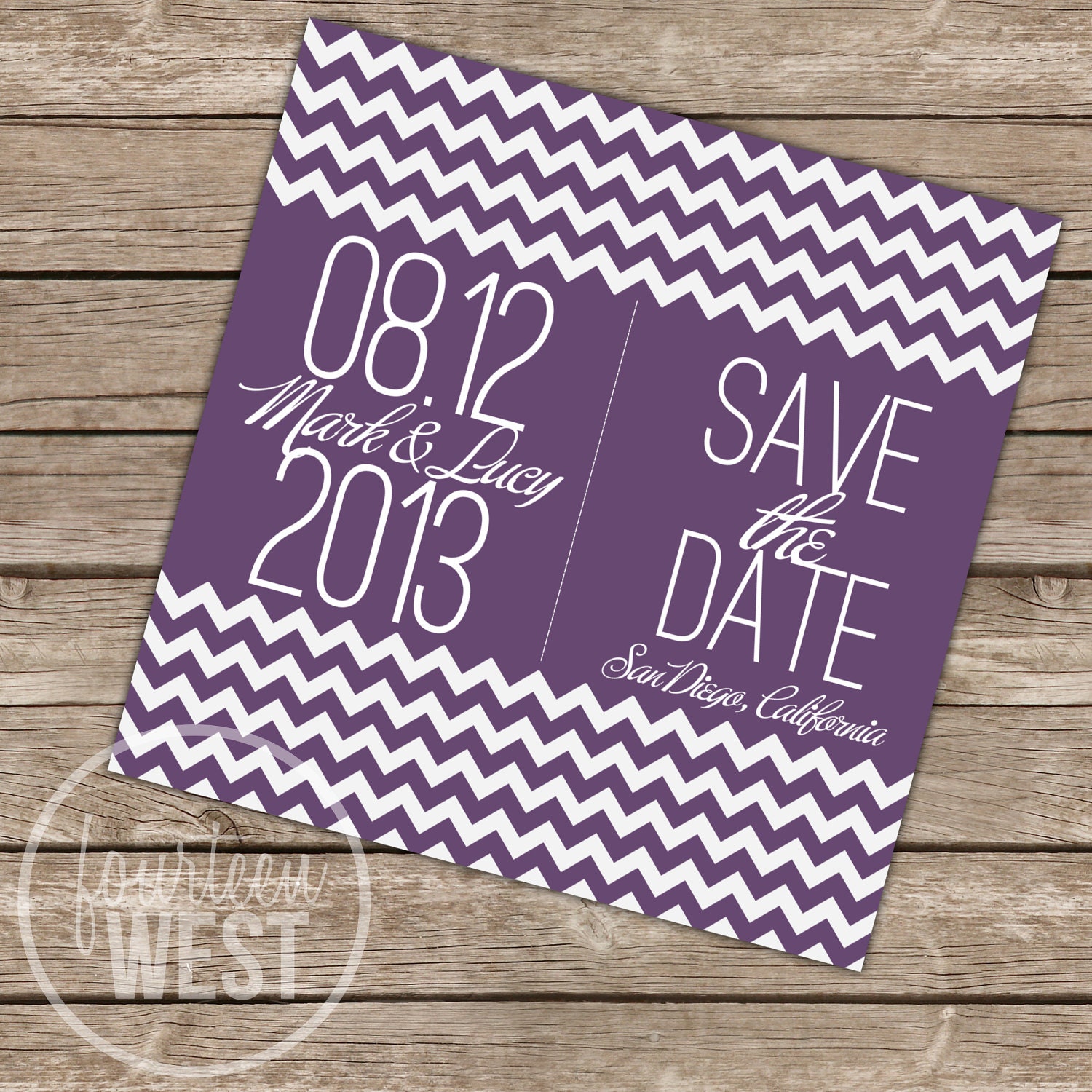 Chevron Save The Date (Printable Digital File) Il_570xn