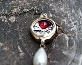 Ruby - Upcycled Vintage Watch Pendant