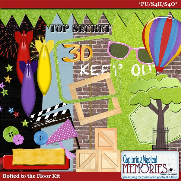 Bolted to the Floor Digital Scrapbook Kit by Capturing Magical Memories