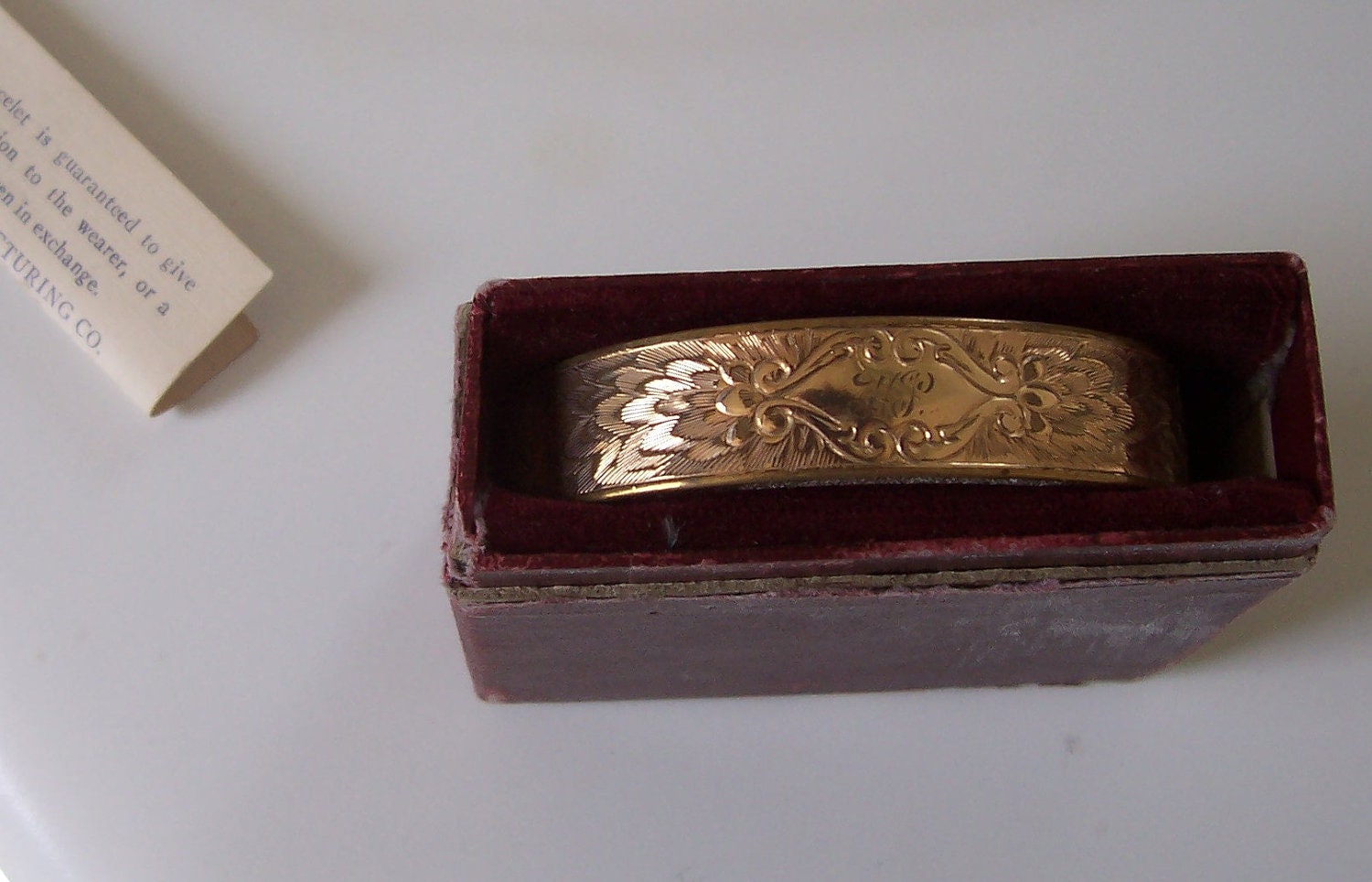 SALE Victorian Antique Gold Filled Bangle Bracelet by Rex Manufacturing Co. of Rhode Island