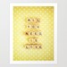 All You Need is Love. Fine Art Photography. Scrabble. Yellow White. Polka Dots. Home Décor. Wall Art. Size A4