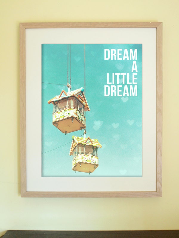 Dream A Little Dream. Fine Art Photography. Carnival. Nursery Art. Home Decor. Teal Blue Sky. Size A4