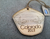 Colorado Antlers Beetle Kill Pine Wood Ornament