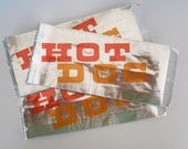 25 Foil Hot Dog Bags.....Retro Style....Cookouts, Ball Games, Weddings, Birthdays