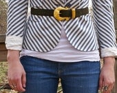 ON SALE NOW Vintage Closeout Sale - Vintage Ellen Tracy Belt, Green and Gold Statement Waist Belt