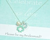 Will You Be My Bridesmaid Card and Gift, Bridesmaid Gifts and Favors, Tiffany Blue Enamel Gifts