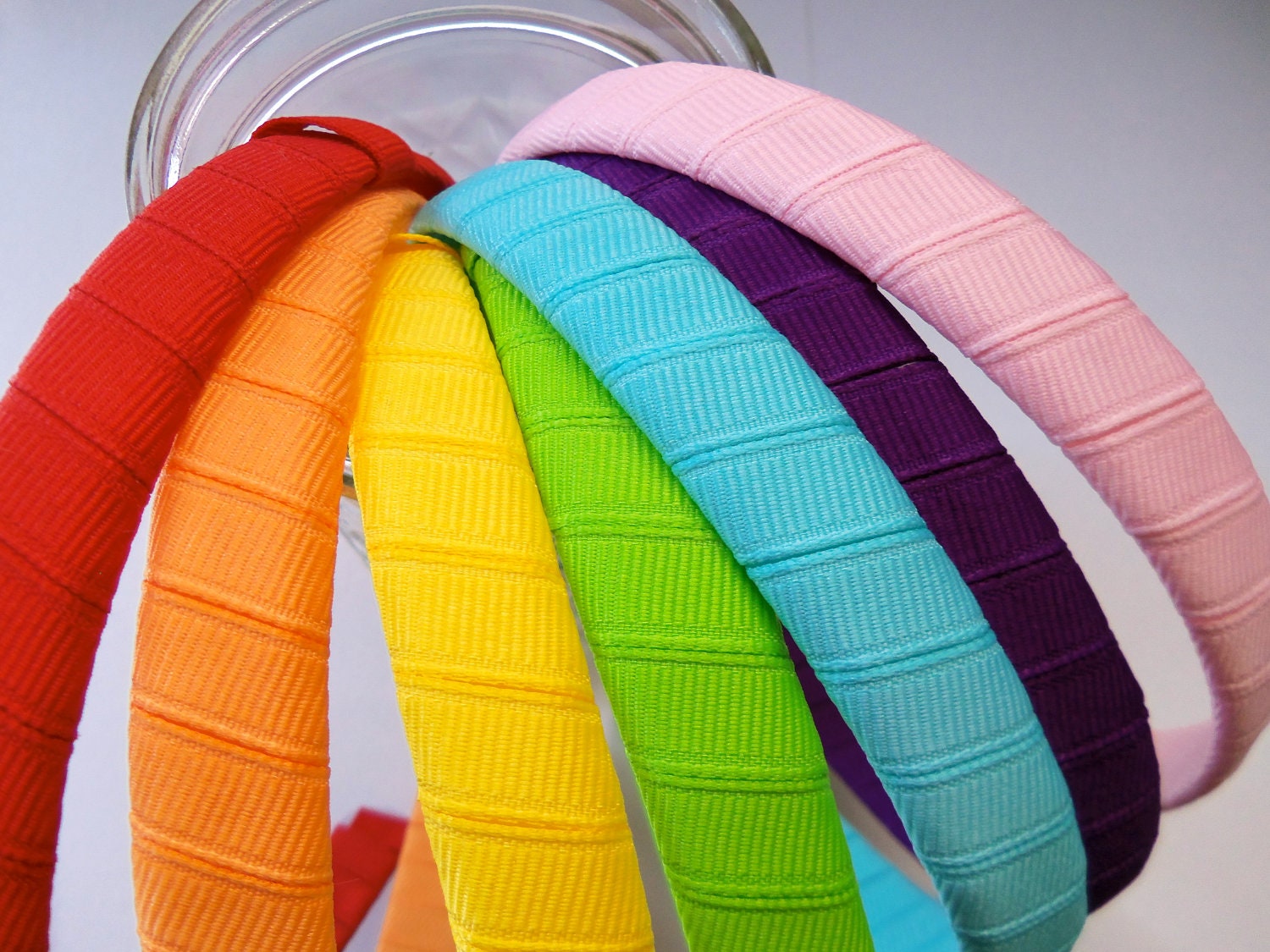 Wrapped Headbands -- Any Color, You Choose One -- Headband for Hair Bows, Clip on Headband, Rainbow Colors