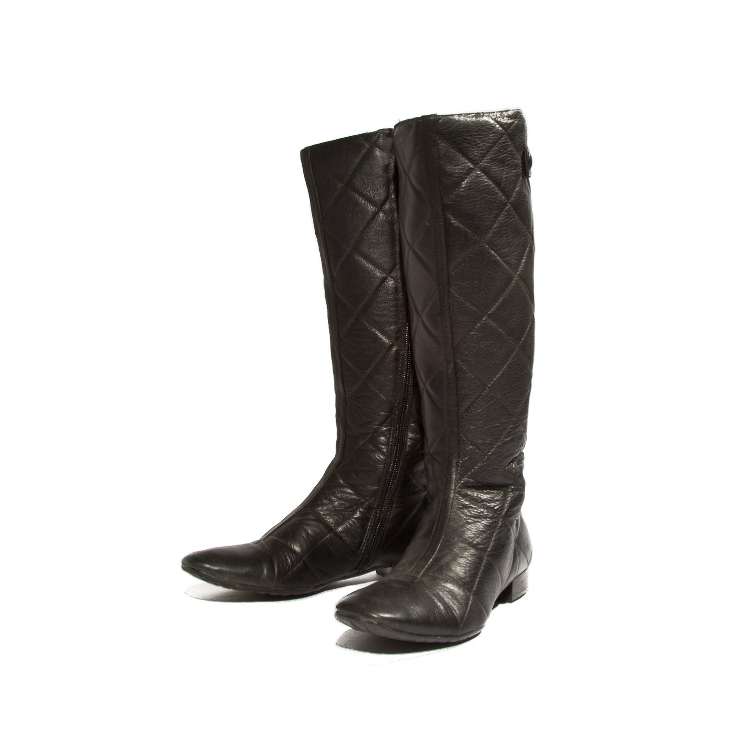 black quilted boots