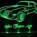 1980 Pontiac Trans Am Acrylic Lighted Edge Lit LED Car Sign / Light Up Plaque 13" Desk Model