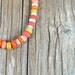 Coral Necklace Bohemian Jewelry Lampwork Glass Beads Handmade Southwestern Tribal Boho Colorful Orange