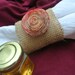 Wedding Table Setting, Burlap Napkin Rings, Burlap & Paper Roses, Wedding Decor, Barn Accents, 6