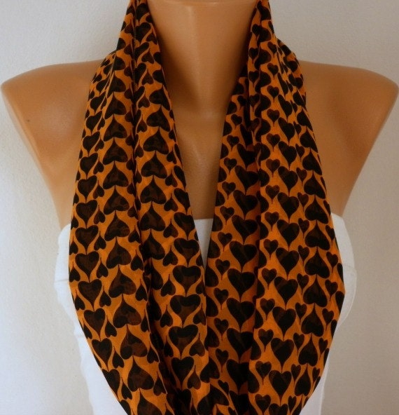 Heart  - Infinity Scarf Shawl Circle Scarf  Loop  Scarf Gift -fatwoman - LOVE - Heart