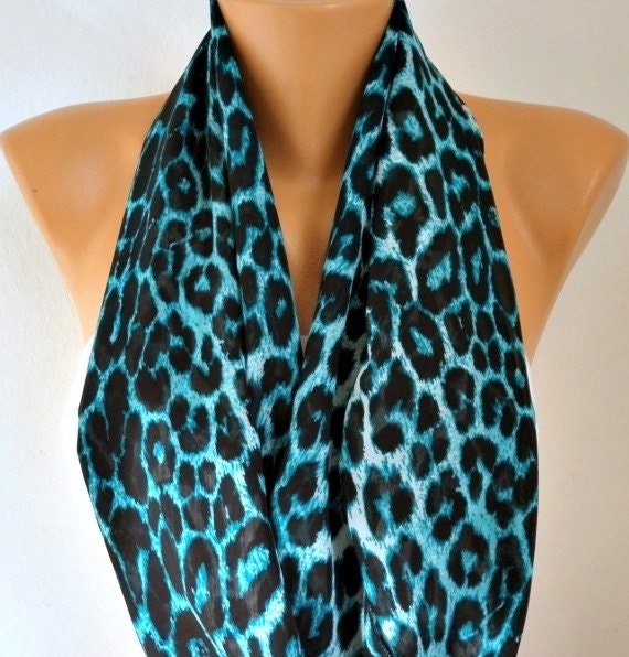 Leopard - Infinity Scarf Shawl Circle Scarf Loop Scarf  Gift -fatwoman