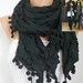 Black  Women Shawl Scarf -  Cowl Scarf - fatwoman