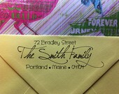 CUSTOM Calligraphy Return Address Stamp -  Great for Housewarming, Wedding, Baby Gifts