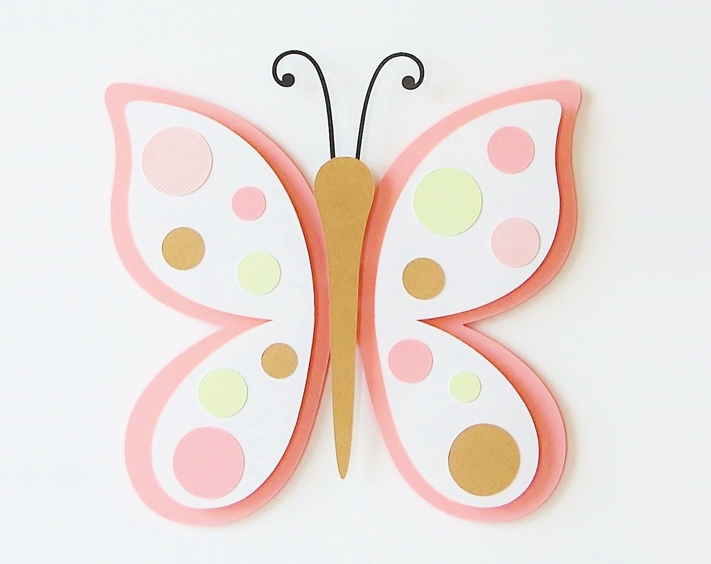 Butterfly Decor Childrens Room Decor Pink Brown Green Art Girls Custom Personalized Art Butterfly