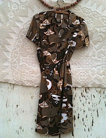 retro op art black brown gold swirly cool madmen design graphics handmade tunic leggings dress