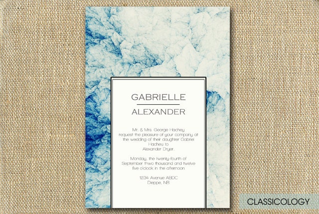 Beach Inspired Classic Wedding Invitations