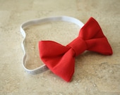Red Fabric Bow Headband