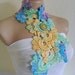 Crocheted Multi Color Bamboo Lace Neckwarmer,scarf,fashion,gift, valentine,  summer trends, fashion, 2012