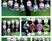 Bunco Dice Bracelets Handmade Custom Order Examples:Kazuri Bead Bracelet-Lucky Dice Bracelet-Gambling Bracelet-Game Dice Bracelet