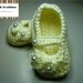 Ivory Crochet Mary Janes with Pearls-Ivory Baby Girl Shoes-Baptism Mary Janes Shoes-Crochet Baby Girl Shoes- Photography Prop
