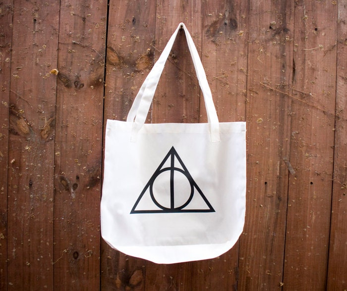 Wand. Stone. Cloak. The Deathly Hallows Tote Bag