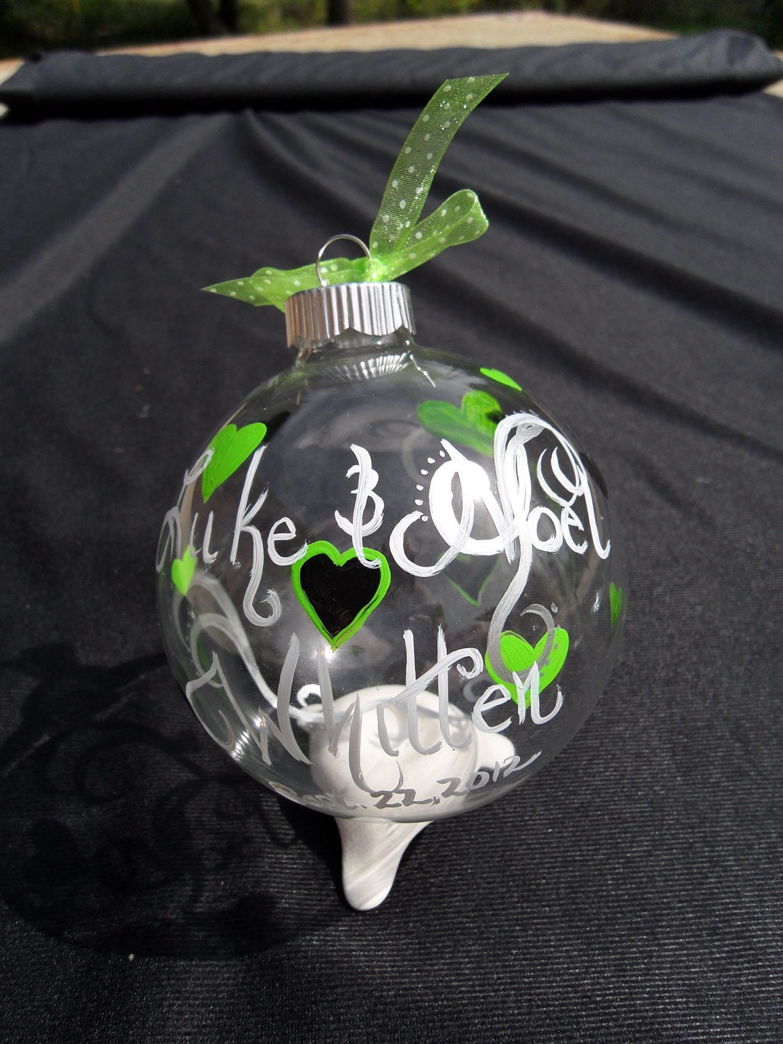 Fully Customizable wedding ornament hand painted medium size