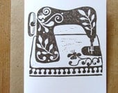 Sewing machine note card