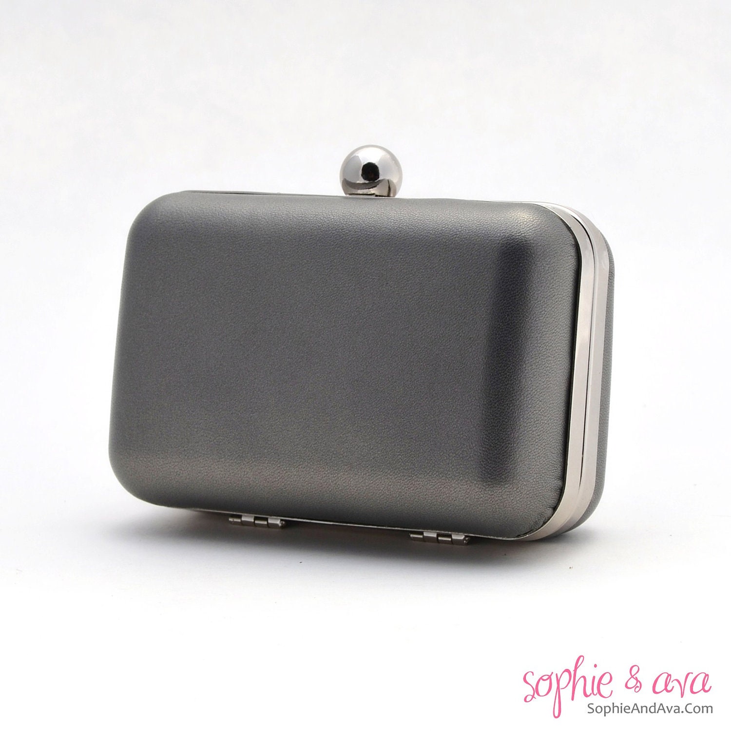 The Vivien Minaudiere in Anthracite leather