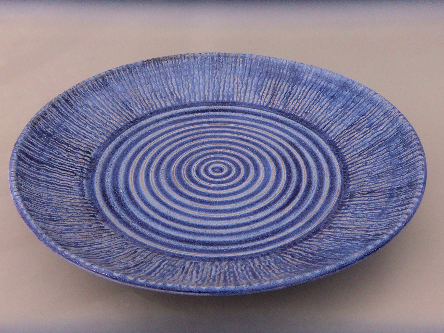 Cobalt BlueTerracotta Serving Platter - Hand Carved