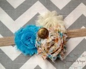 Rustic Shabby Headband. Choose your size and color.  Photo shoot accessory.
