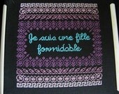 Je Suis Une Fille Formidable Cross Stitch Pattern