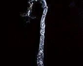 Black Crystal Angel on Dolphin and fish Book Mark 6" Long