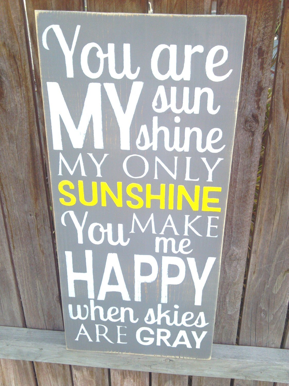You Are My Sunshine Wooden Distressed Subway Art Sign Wall Hanging