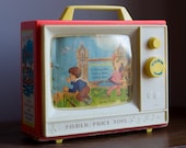 Vintage Fisher Price Musical Two-Tone TV