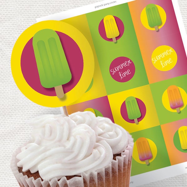 popsicle party circles - printable file - summer party