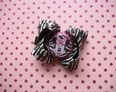 Zebra Minnie Mouse Bottlecap Basic Bow