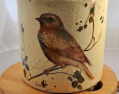 Ceramic Planter with Bird on a Branch