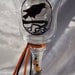 Moonlit Raven, Stemmed Samhain / Halloween Candle Holder, OOAK- s&h  Included