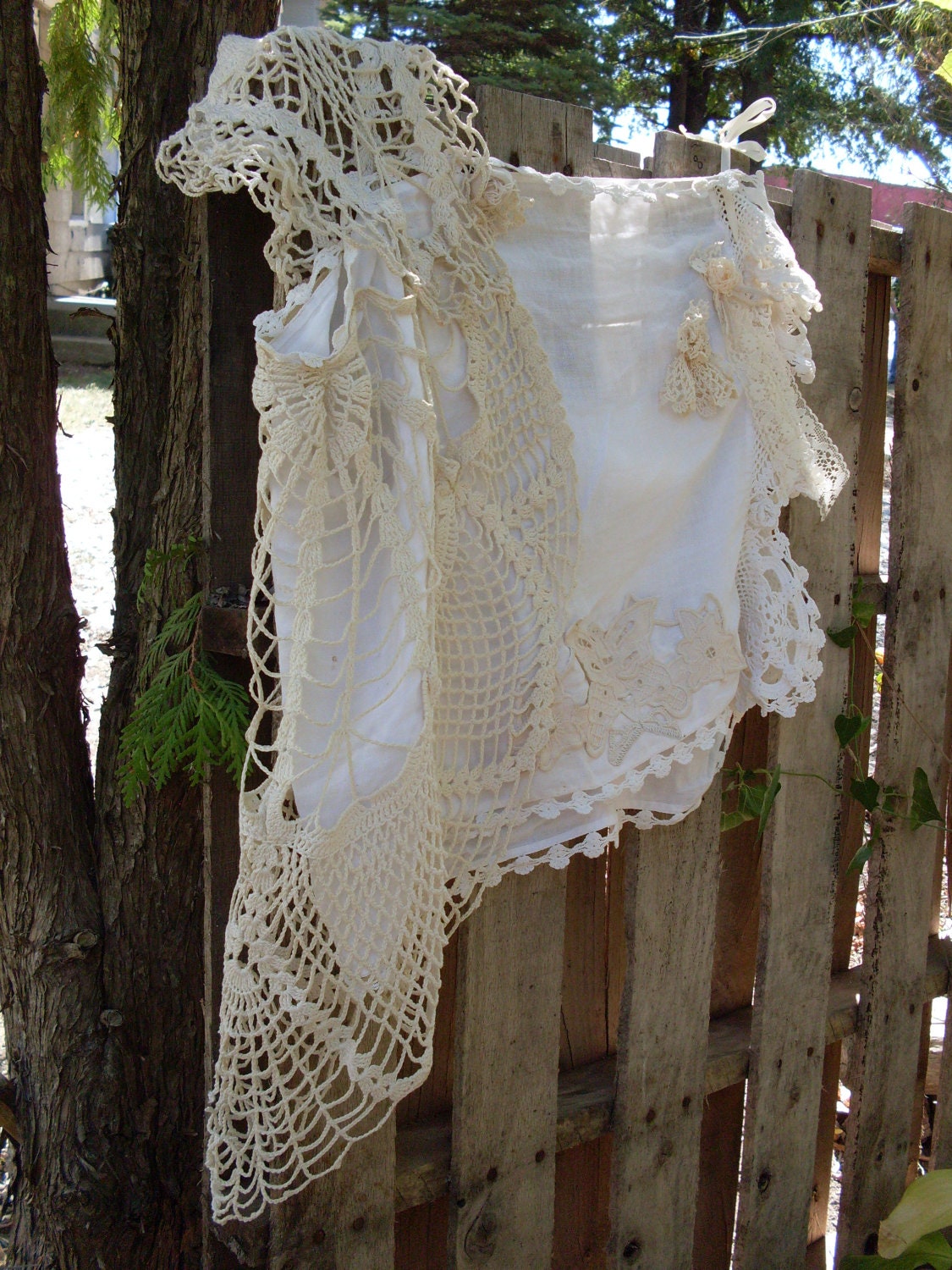 gypsy boho shabby chic vintage crochet ooak