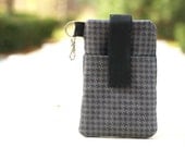 iPhone case, iPhone cover, iPhone sleeve, iPhone pouch, phone wallet case,  houndstooth iPhone cover, Houndstooth suede Phone Case