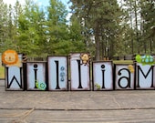 Jungle Name Blocks, Nursery Name, Boy Blocks, Boutique Blocks, Nursery Decor, Baby Blocks, Kids Decor, Wooden Blocks, Personalized Blocks