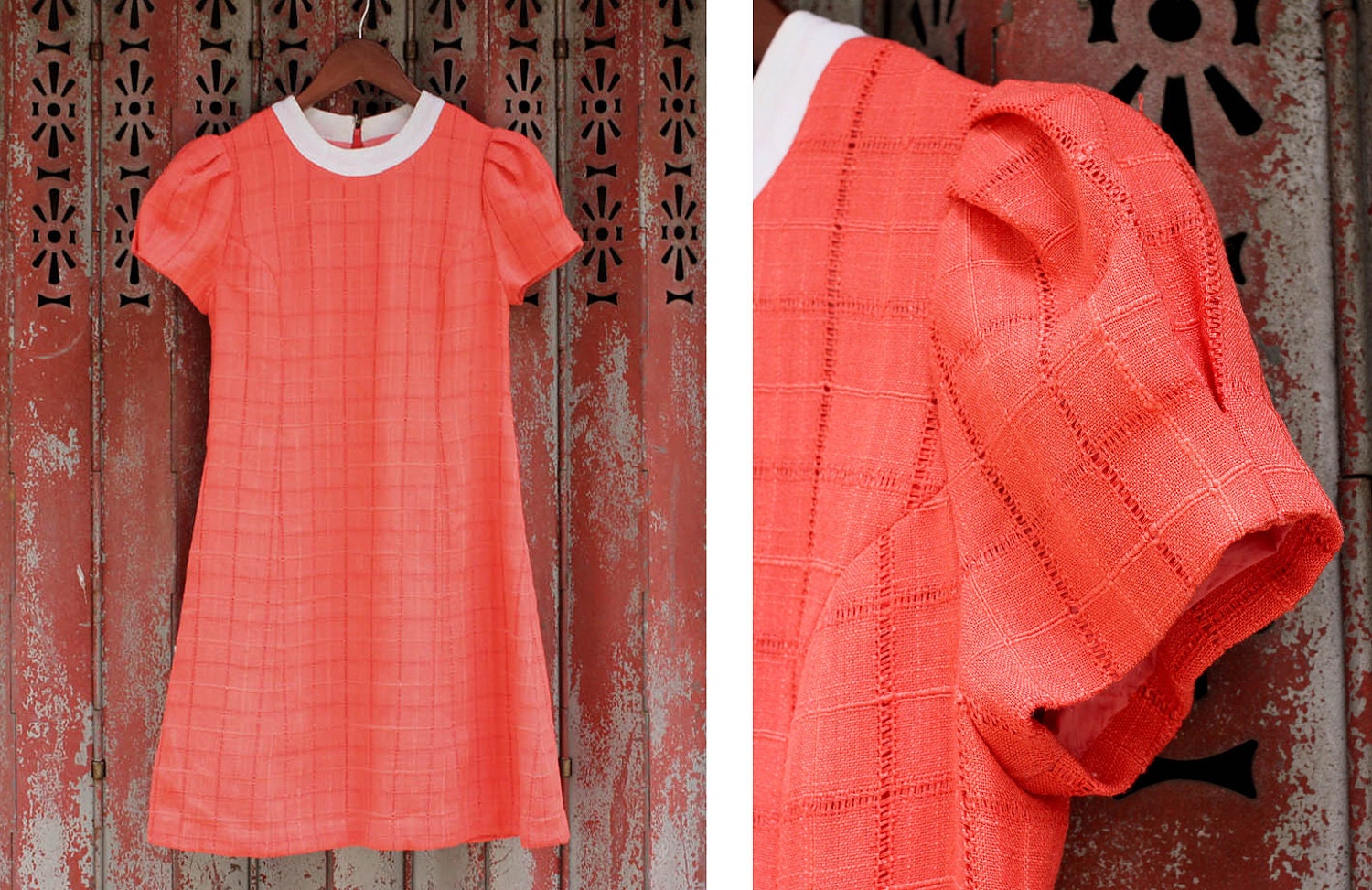 Vintage Orange 60s Style Dress