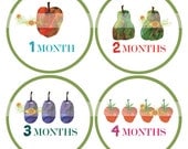 Monthly Onesie Sticker (Neutral): Very Hungry Caterpillar Food Version (FREE JUSTBORN STICKER)
