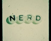 Nerd print - geekery, whimsical, mint, retro, vintage style, unisex, fine art photography, ttv 8x8 print, home decor