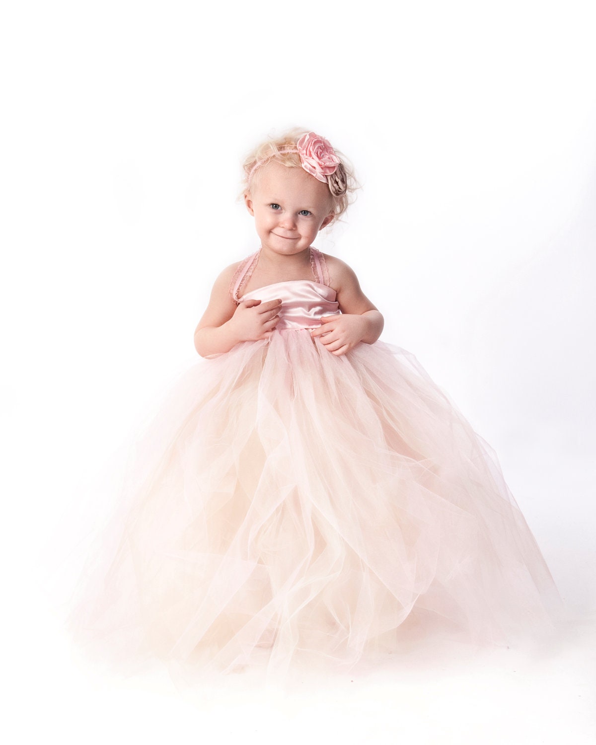 Fall Flower girl tutu dress, Chocolate Brown Champagne Tutu Dress/Gown. Custom tutu dress