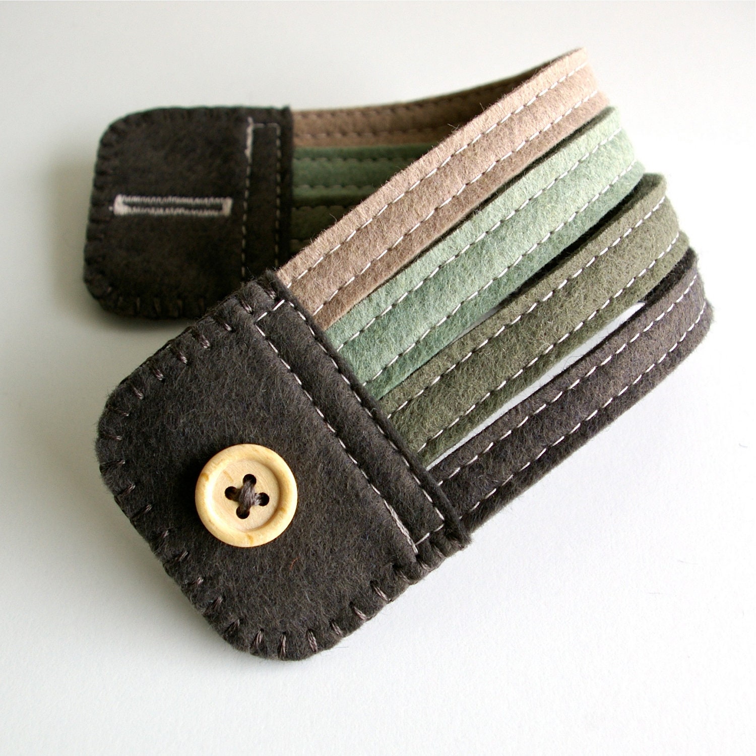 Wool Felt Bracelet Wristband Cuff // Meadow // LoftFullOfGoodies